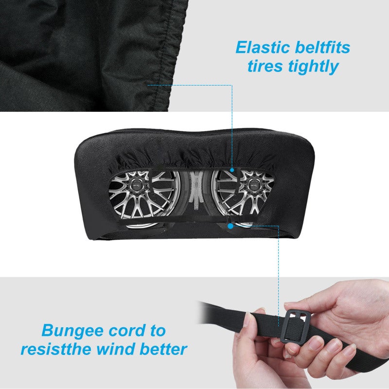 Aumotop Heavy Duty Waterproof Tire Cover for RV Trailer Truck - UV Resistant Oxford Material with Elastic Belt Adjustable Buckle Reflective Strips for 30-33 Inch Wheels - Image 2