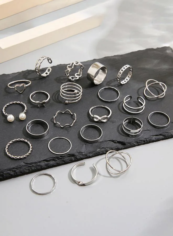 تايك تو طقم خواتم متنوعة قابلة للتكديس - 22 قطعة