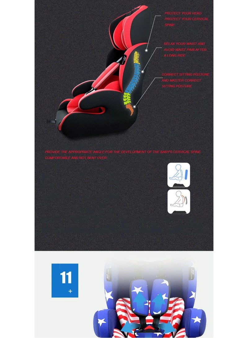 دينكس مقعد وكرسي سيارة محمول للأطفال مبطن بمادة ناعمة بحزام بخمس نقاط تثبيت بتصميم مريح مع حامل وقابل للغسل - Image 3