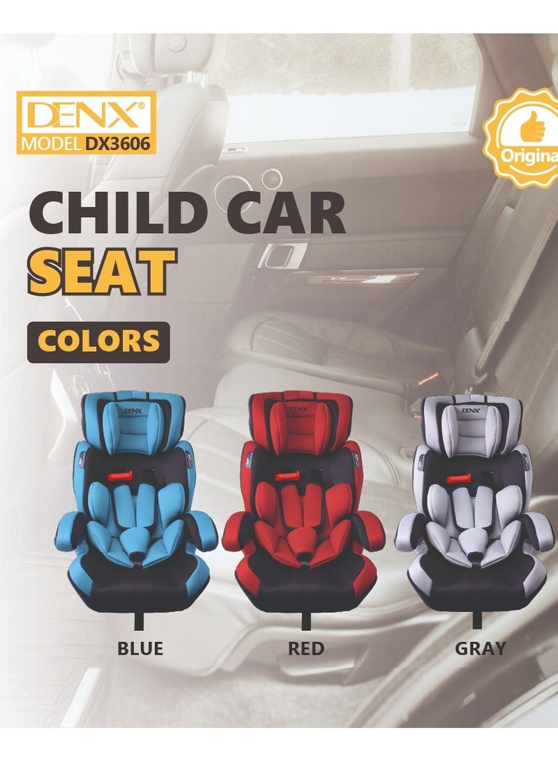 دينكس مقعد وكرسي سيارة محمول للأطفال مبطن بمادة ناعمة بحزام بخمس نقاط تثبيت بتصميم مريح مع حامل وقابل للغسل - Image 4
