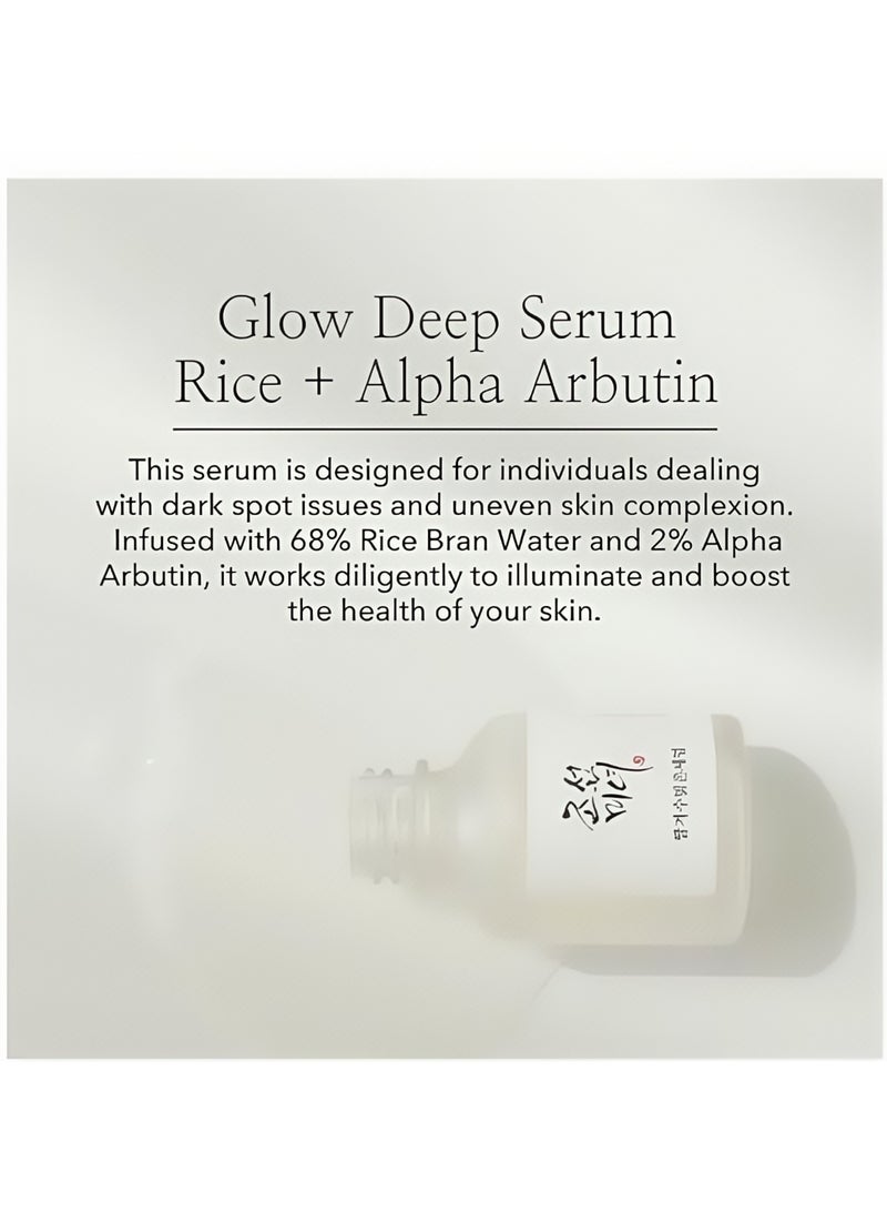 Beauty Bar Glow Deep Serum Rice Alpha-Arbutin, Dark Spot Discoloration Correction for Uneven Dull Skin Tone, Daily Korean Skin Care for Men and Women 30ml, 1 fl.oz 30ml - Image 2