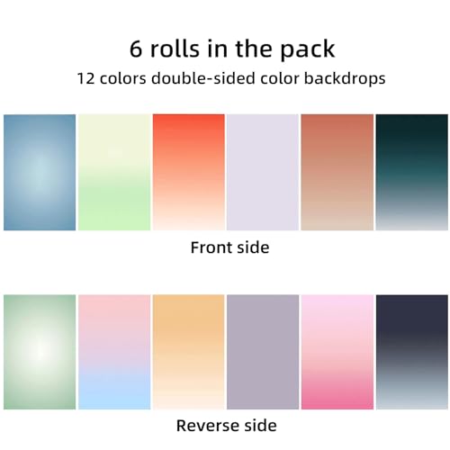 Yoocheese Photography Backdrop Product Photo Background: Small Size Paper Backdrops kit for Tabletop Food Jewelry Mini Items Pictures Photoshoot.(Gradient Color 6pcs/12pattern 22x34inch) - Image 4