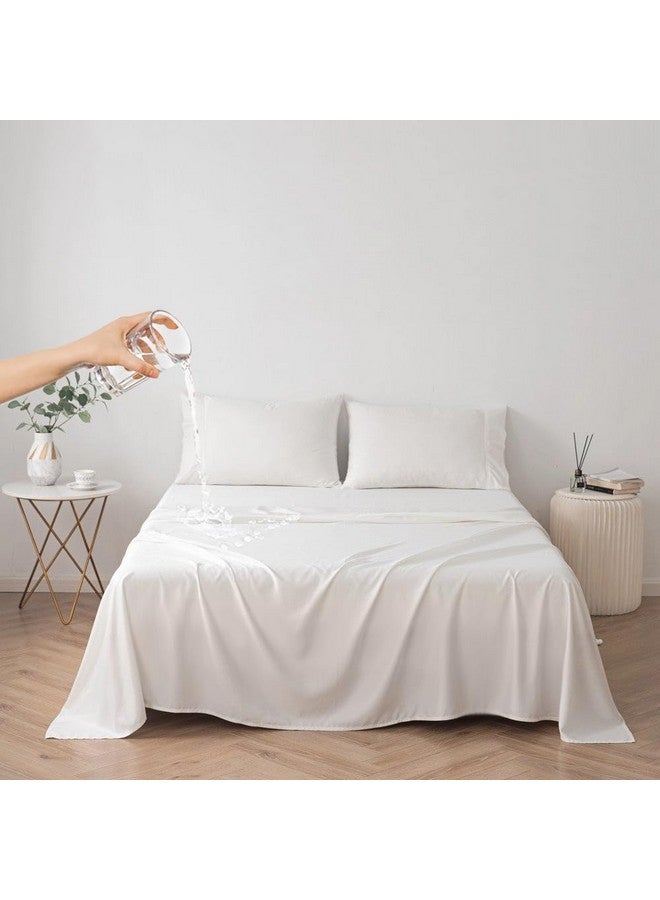 DUJUIKE Waterproof Bed Cover For Dog And Cats,Pet Hair Resistant Bed Sheet Cover, Protective Bed Liner Cover With 100% Waterproof Breathable Thin Fabric (Queen 78 * 90 Inch, White) - Image 1