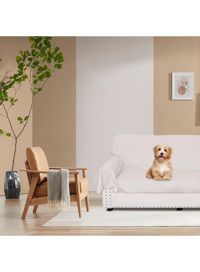 DUJUIKE Waterproof Bed Cover For Dog And Cats,Pet Hair Resistant Bed Sheet Cover, Protective Bed Liner Cover With 100% Waterproof Breathable Thin Fabric (Queen 78 * 90 Inch, White) - Image 5