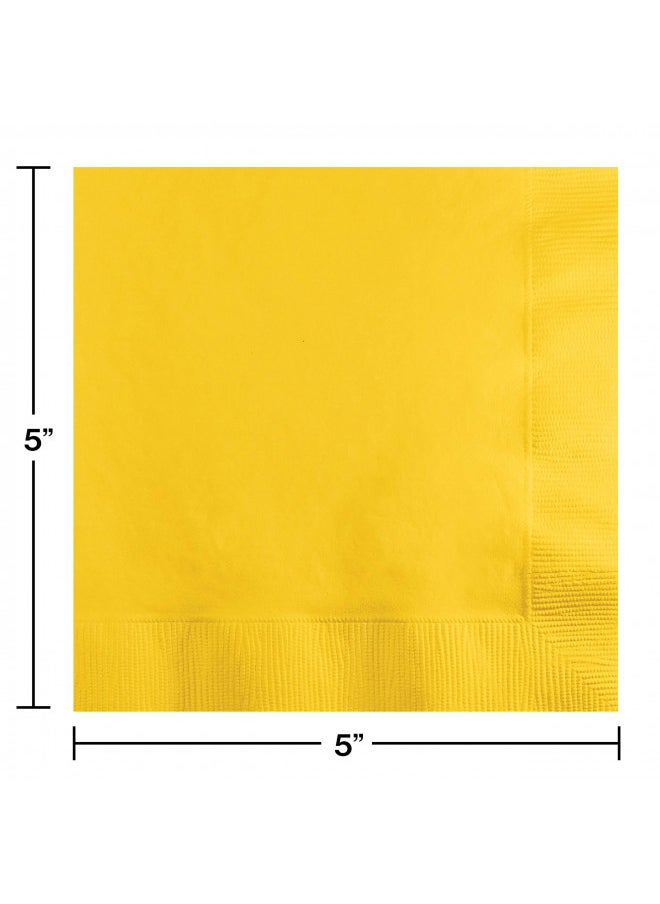CREATIVE CONVERTING Creative Converting Touch of Color 200 Count 2-Ply Paper Beverage Napkins, School Bus Yellow , one size - 251021  - Image 2