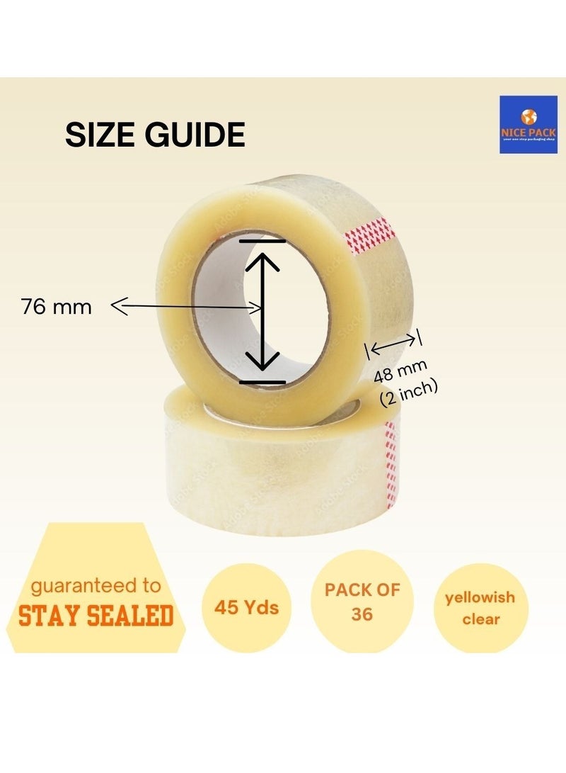 Nice Pack 2 inch wide 36 Rolls Clear Tape Heavy Duty Packaging Tape for Shipping, Moving, Stationery and Sealing - Image 4