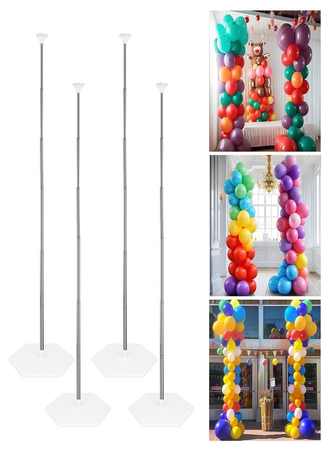Lechay Balloon Column Stand Set of 4, 6.6ft Adjustable Balloon Stand kit with Base Telescopic for Baby Shower Wedding Birthday Graduation Party Decorations - Image 1