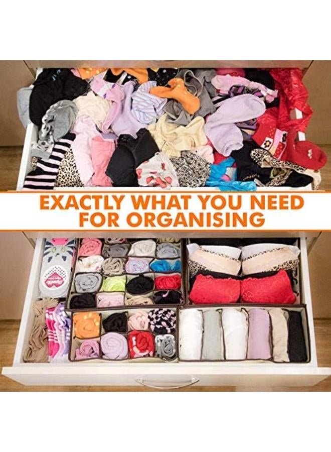 Drawer Organizer Foldable Cabinet Underwear Storage Box Closet Dresser Divider Basket Bins For Storing Lingerie, Bra, Socks, Clothes, Ties And Belt(4Pc) - Image 3