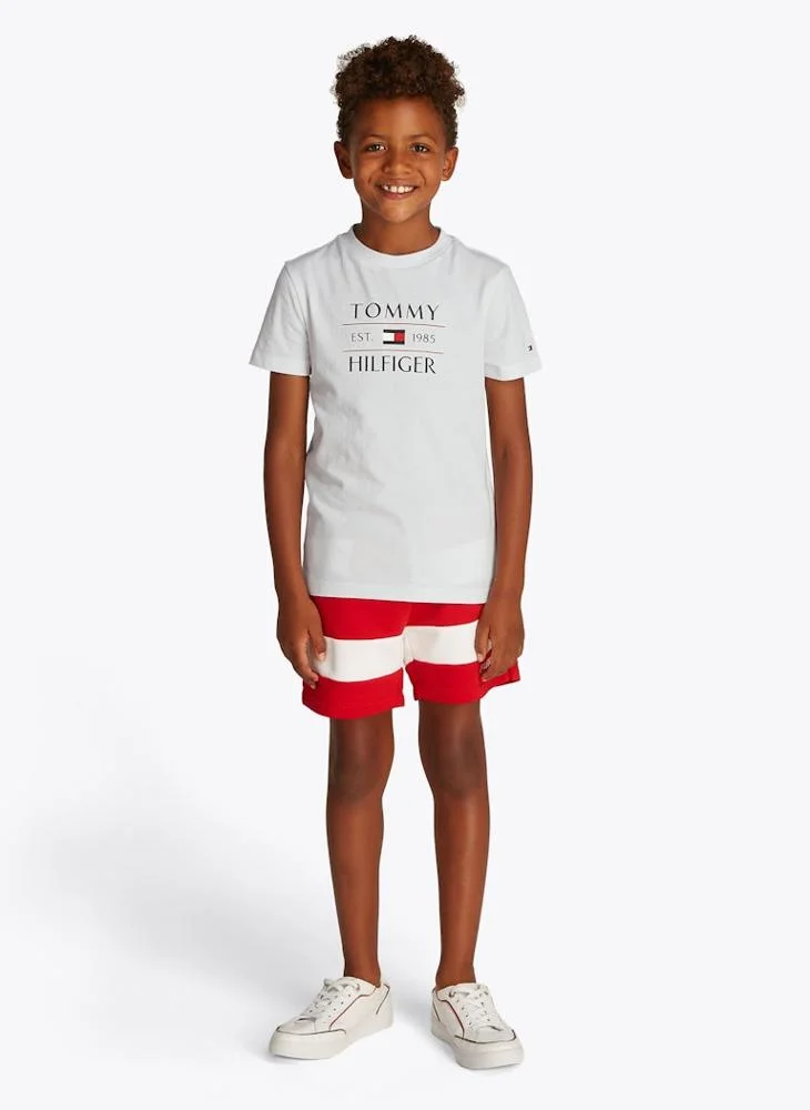 تومي هيلفيغر Kids Logo Flag Short Sleeve T-Shirt