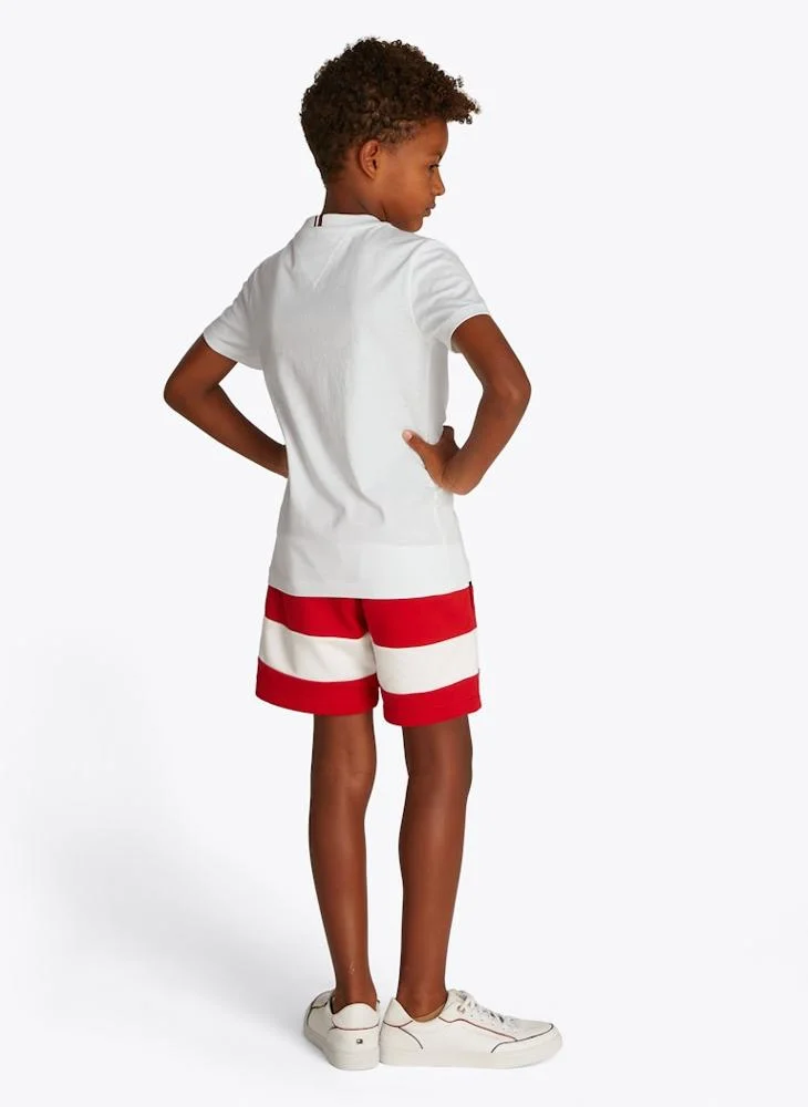 تومي هيلفيغر Kids Logo Flag Short Sleeve T-Shirt