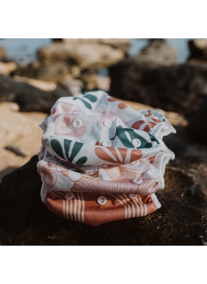 Nora's Nursery - Reusable Swim Diapers and Wet Bag - One Size Fully Adjustable - Tropical 3 Pack with Wet Bag by Nora's Nursery - Image 1