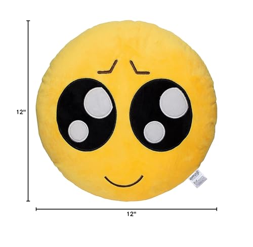 EvZ Emoji Playcute Face Emoticon Cushion Stuffed Plush Soft Pillow  Official Certified  32cm Yellow - Image 4