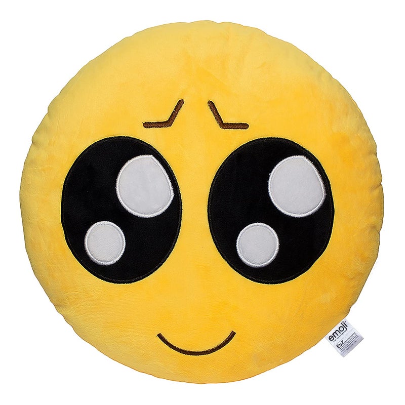 EvZ Emoji Playcute Face Emoticon Cushion Stuffed Plush Soft Pillow  Official Certified  32cm Yellow - Image 1