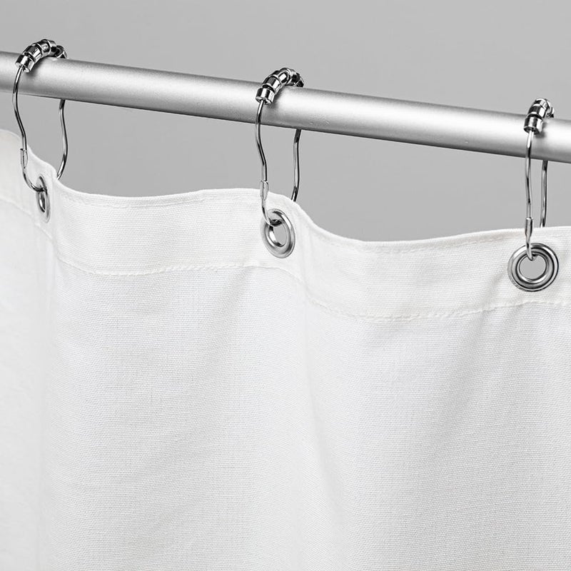 Bean Products Bean Products Premium 54 x 74 Stall Shower Curtain  Natural Durable and Breathable Cotton Fabric Shower Curtain  Perfect for Master Bath Tubs Guest Bathrooms and Dorms White