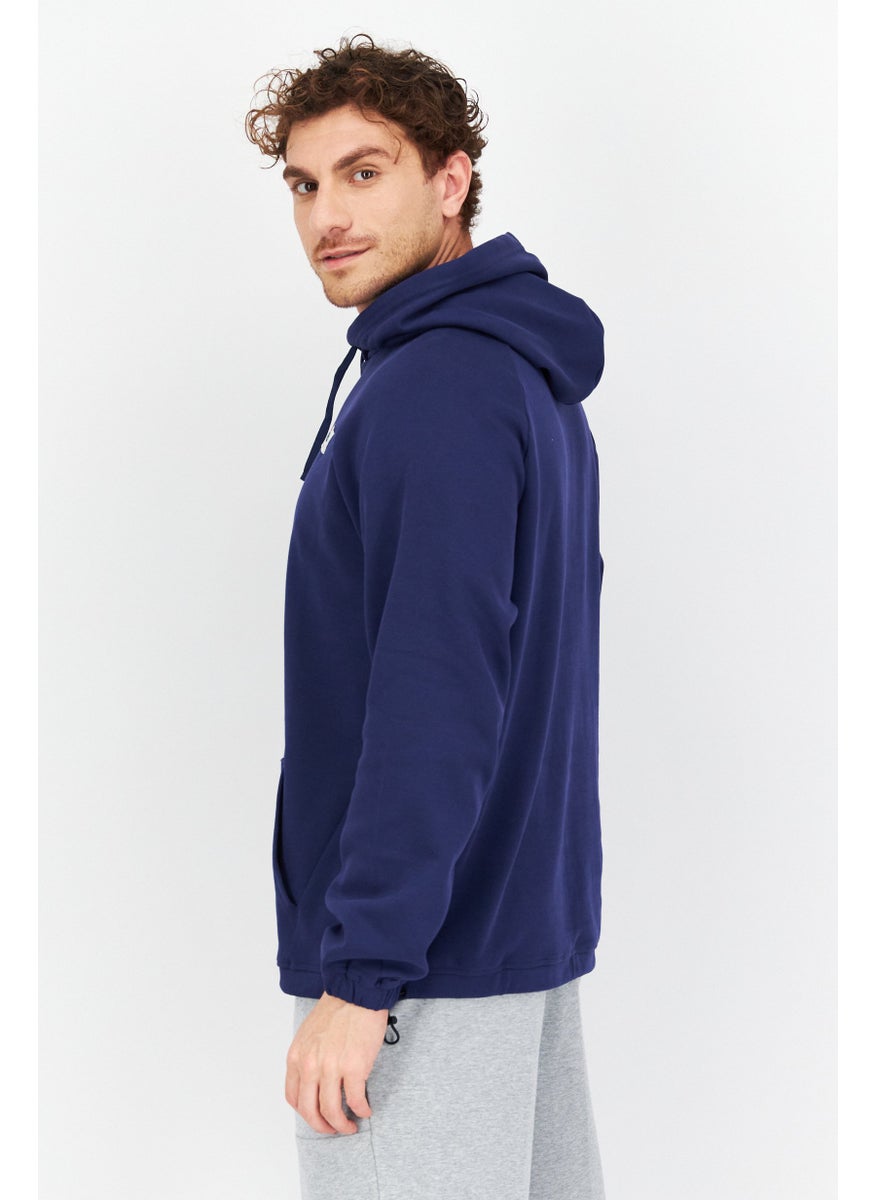 FILA Men Sportswear Fit Hood With Drawstring Long Sleeve Outdoor Hoodies, Navy Blue  - Image 3