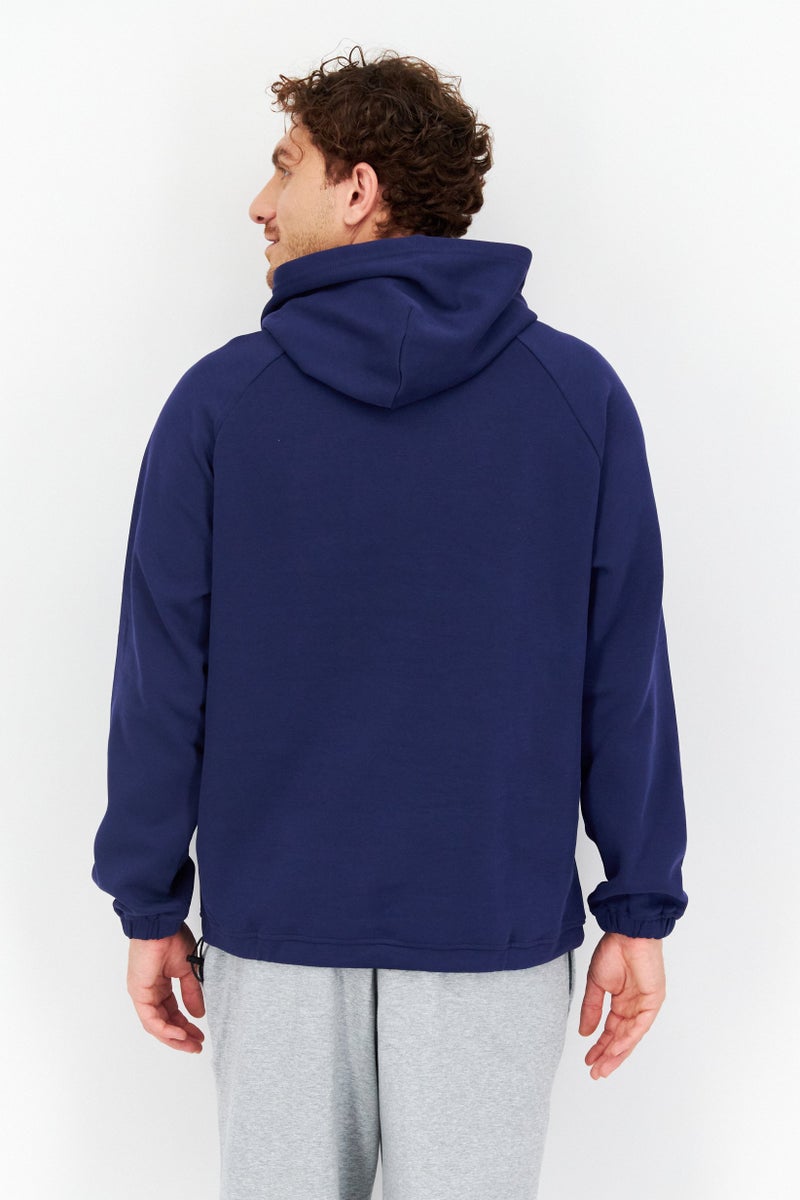 FILA Men Sportswear Fit Hood With Drawstring Long Sleeve Outdoor Hoodies, Navy Blue  - Image 2