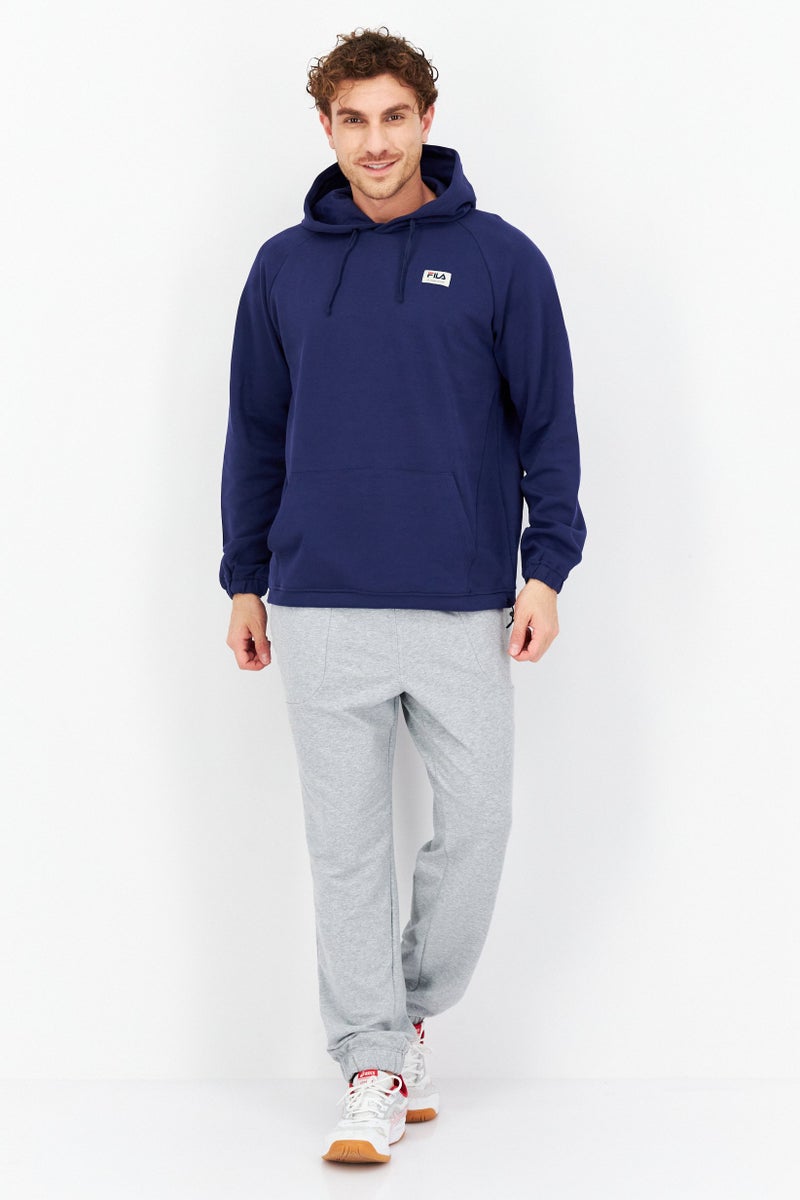 FILA Men Sportswear Fit Hood With Drawstring Long Sleeve Outdoor Hoodies, Navy Blue - Image 4