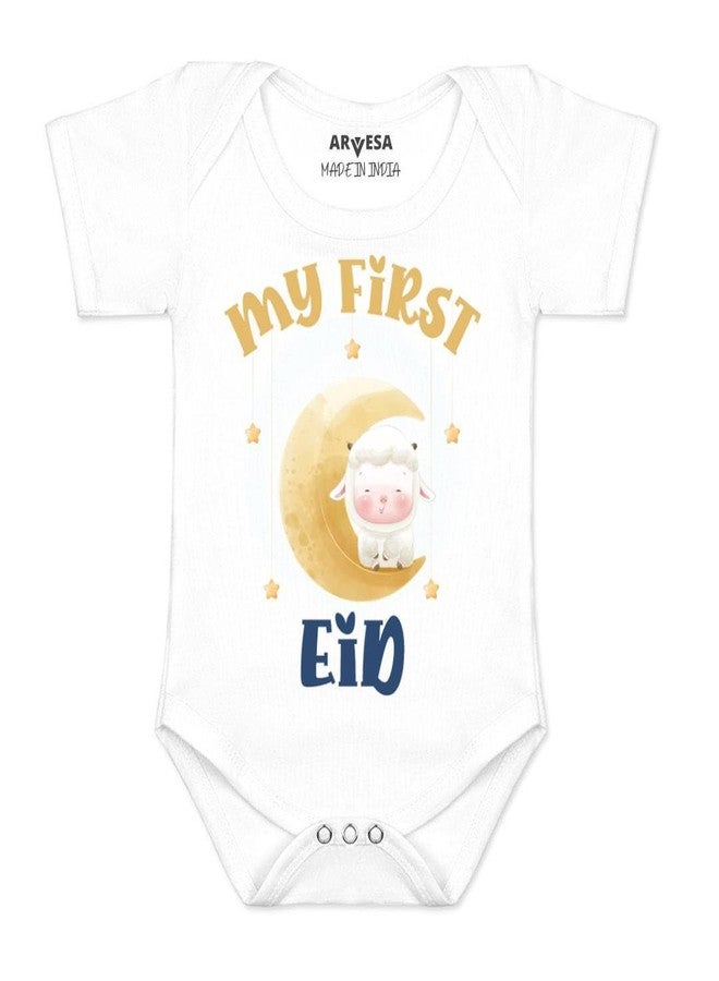 ARVESA My First Bakra Eid R-912 Bakra Eid Bodysuit, Sleepsuits, Rompers For New Born Baby Clothes 0-3 Months Unisex Stylish Dress For Baby Boy & Girl, Newborn Infant Outfit - Image 1