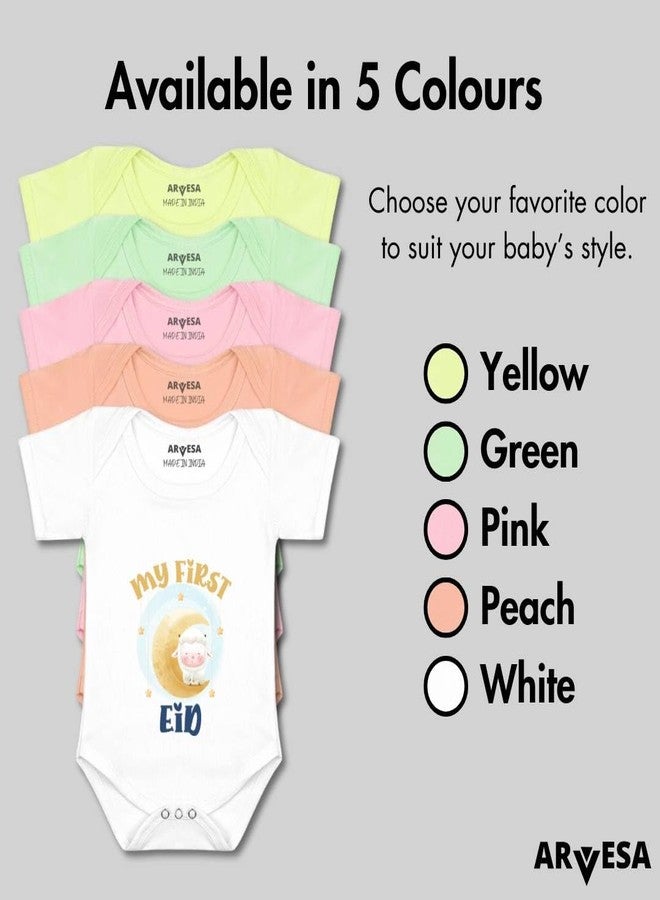 ARVESA My First Bakra Eid R-912 Bakra Eid Bodysuit, Sleepsuits, Rompers For New Born Baby Clothes 0-3 Months Unisex Stylish Dress For Baby Boy & Girl, Newborn Infant Outfit - Image 4