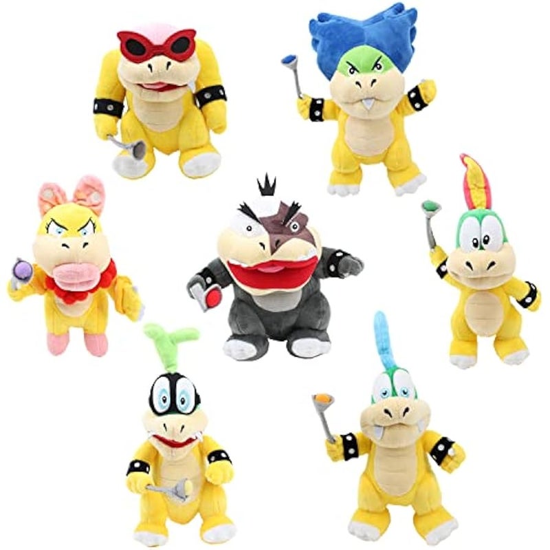 7 Pcs/Set Koopalings Stuffed Dolls Standing Larry Lemmy Wendy Iggy Ludwig Morton & Roy Cute Koopa Plush Figures Toys - Image 1