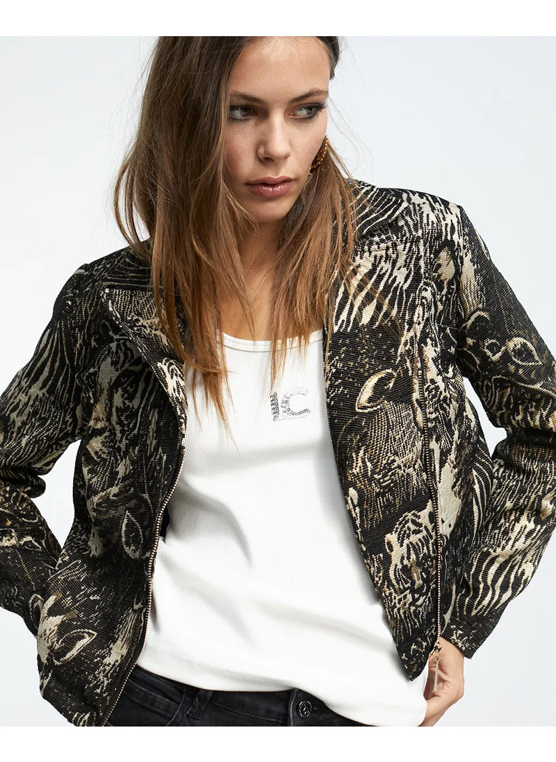 Lola Casademunt Animal print jacquard jacket
