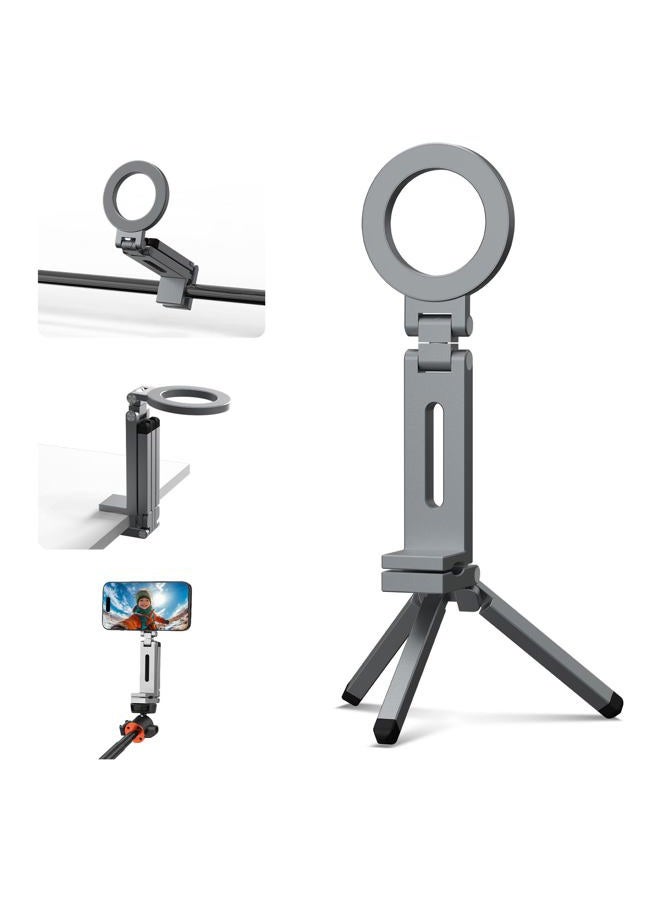 BRDRC Magnetic Tripod for iPhone, Airplane Phone Holder for MagSafe Selfie Stick Adapter Travel Foldable Clip Clamp Plane Desktop Stand for iPhone 16 15 14 13 12 Pro Max Mini Accessories - Image 1