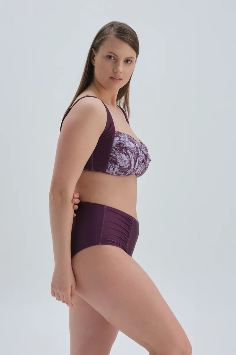 داجي Claret Red Slimming High Waist Bikini Bottom