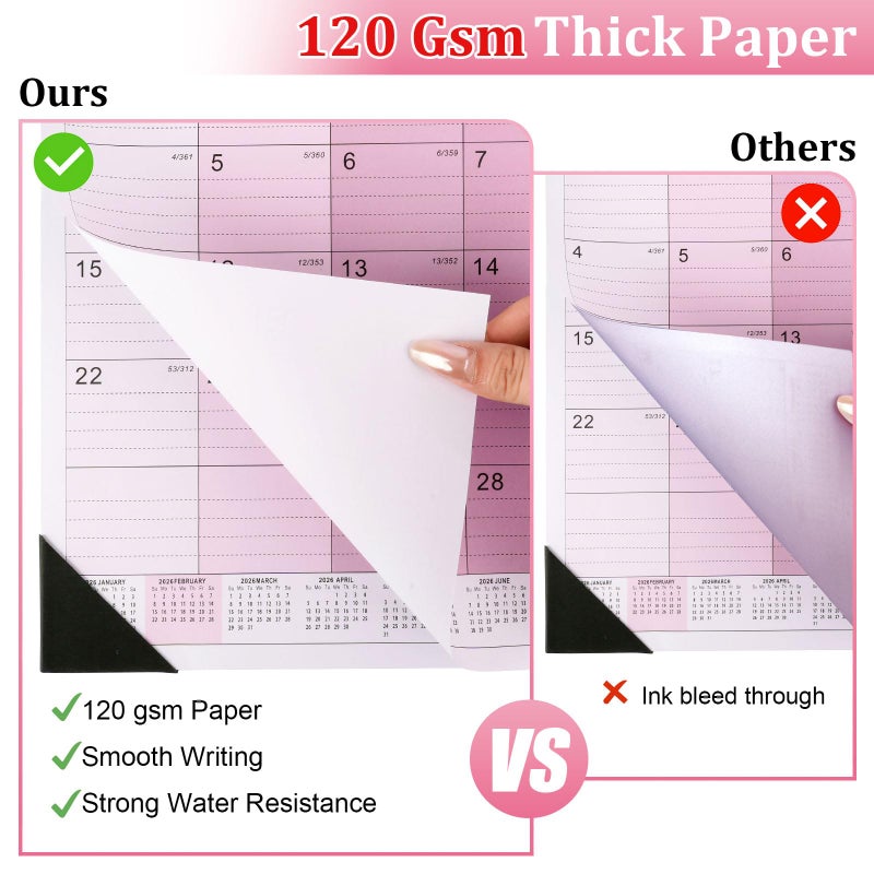 PEASUG Desk Calendar 2026-2027, 14" X 11" Desktop Calendar 2026-2027, 18 Months Calander Runs from Jan. 2026 to Jun. 2027, Academic Monthly Planner for Home School Office (Pink) - Image 4