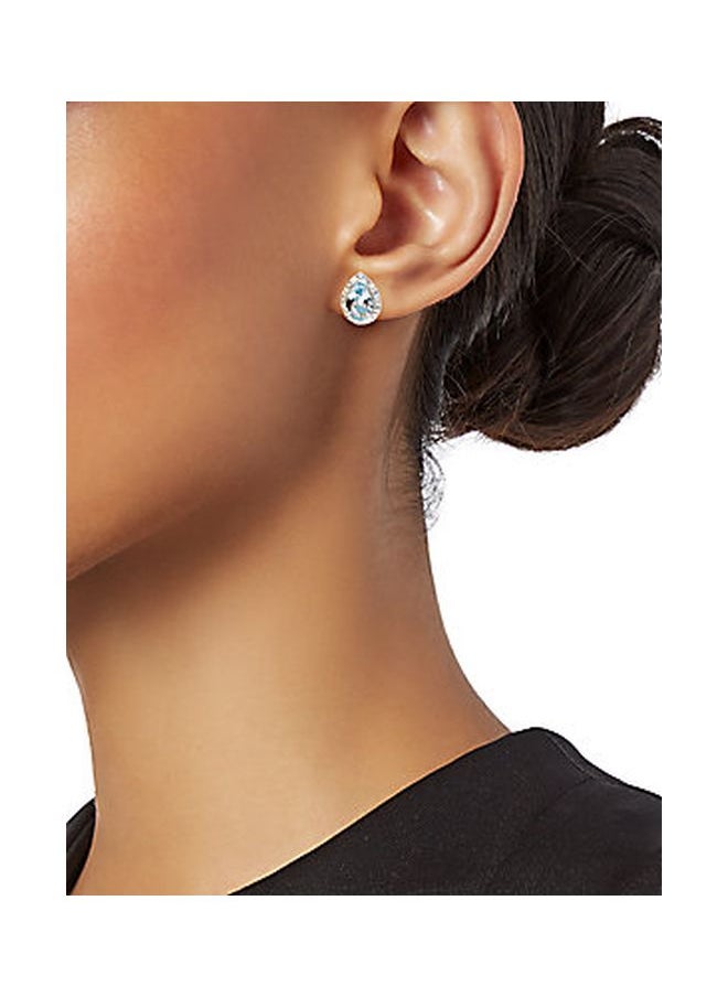 EFFY - 14K White Gold Aquamarine and Diamond Teardrop Stud Earrings for Women One Size - Image 1