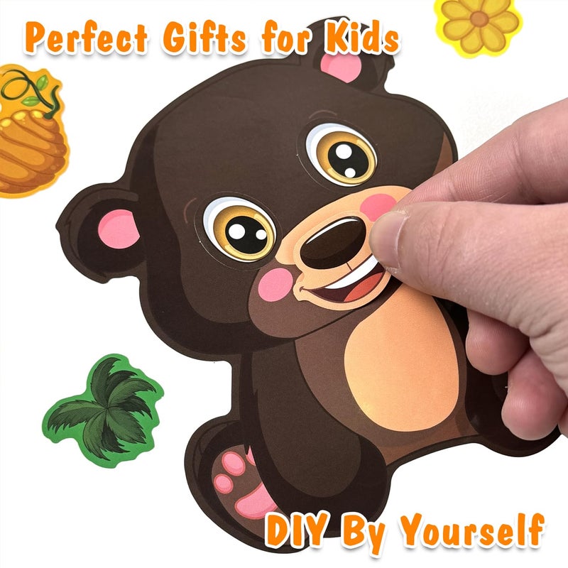 Aowplc 48 Sheets Make-a-Face Animal Stickers Mix and Match for Kids Party Favors Supplies Activities Crafts - Image 4