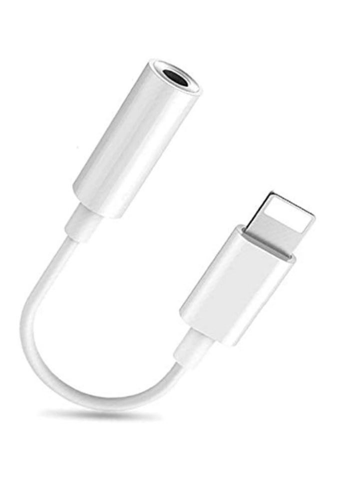 Lightning to 3.5mm Headphone Jack Adapter, Compatible with iPhone 13, 12, 11, Pro, XR, XS, Max, X, 8, 7, iPad - White