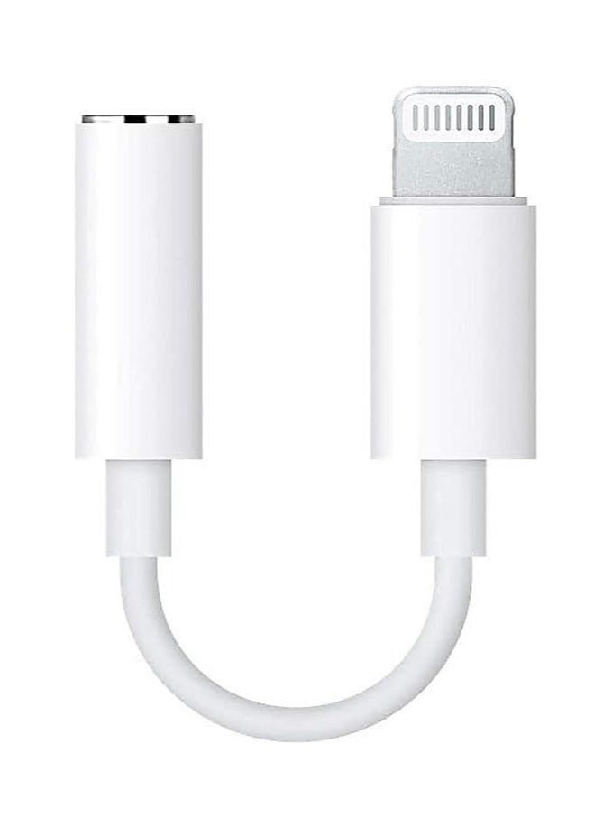 Lightning to 3.5mm Headphone Jack Adapter, Compatible with iPhone 13, 12, 11, Pro, XR, XS, Max, X, 8, 7, iPad - White