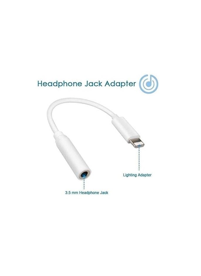 Lightning to 3.5mm Headphone Jack Adapter, Compatible with iPhone 13, 12, 11, Pro, XR, XS, Max, X, 8, 7, iPad - White