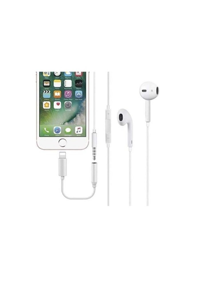 Lightning to 3.5mm Headphone Jack Adapter, Compatible with iPhone 13, 12, 11, Pro, XR, XS, Max, X, 8, 7, iPad - White