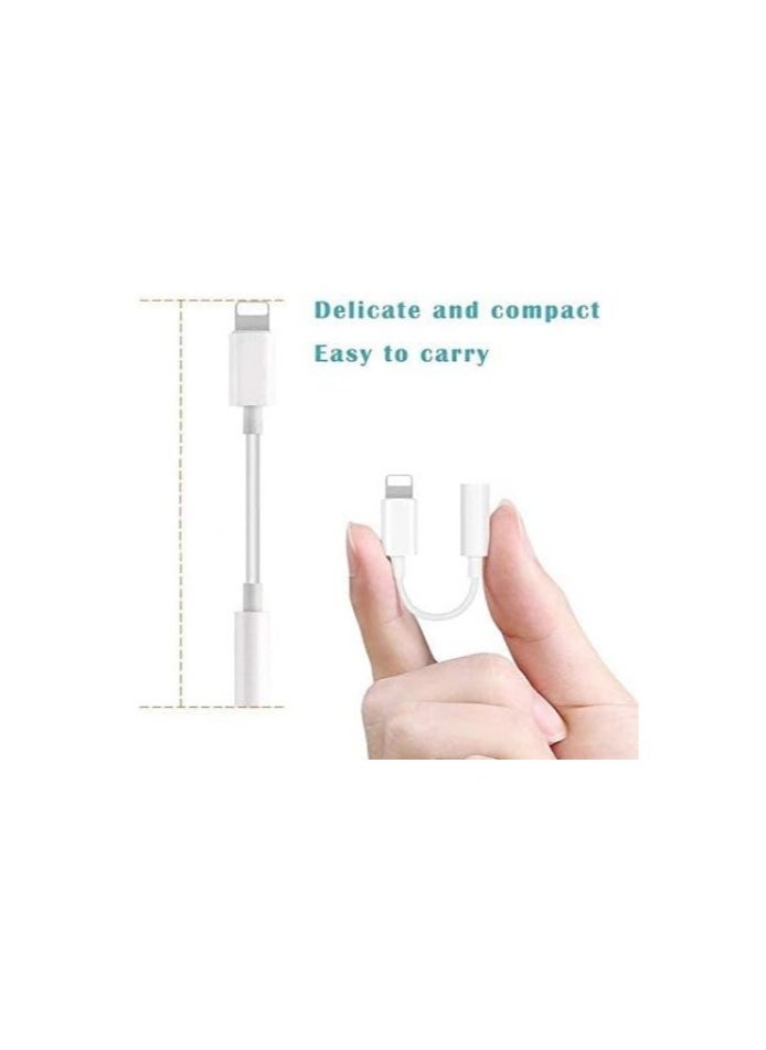 Lightning to 3.5mm Headphone Jack Adapter, Compatible with iPhone 13, 12, 11, Pro, XR, XS, Max, X, 8, 7, iPad - White