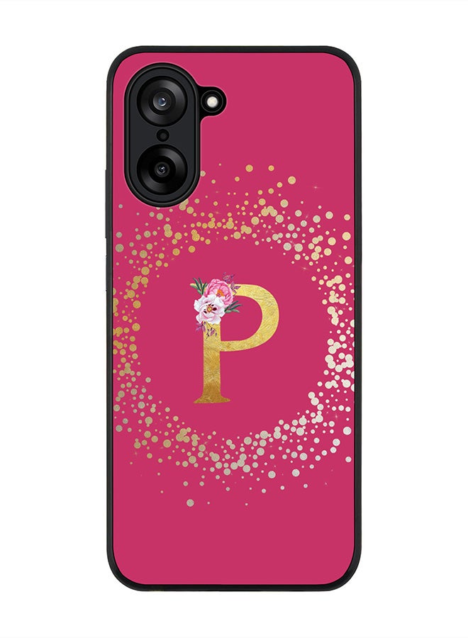 Stylizedd For OnePlus Nord CE5 / Ace 5 Racing Case,Slim fit Camera Protection, Shockproof Thin Phone cover  - Custom Monogram Floral - P ( Deep Pink )