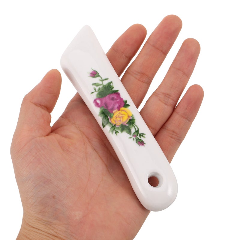 Ceramic Knife Handle Replacement for 6-Inch Blade - Floral Printed Chinese Style Grip Handle for Kitchen Knives - Ergonomic Use and Easy-to-Install - Image 2