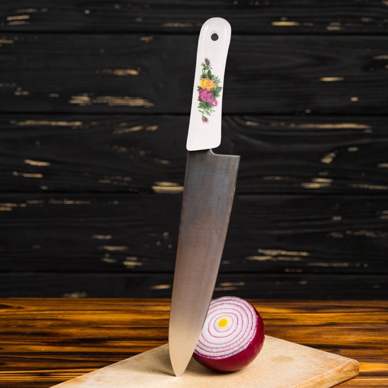 Ceramic Knife Handle Replacement for 6-Inch Blade - Floral Printed Chinese Style Grip Handle for Kitchen Knives - Ergonomic Use and Easy-to-Install - Image 5
