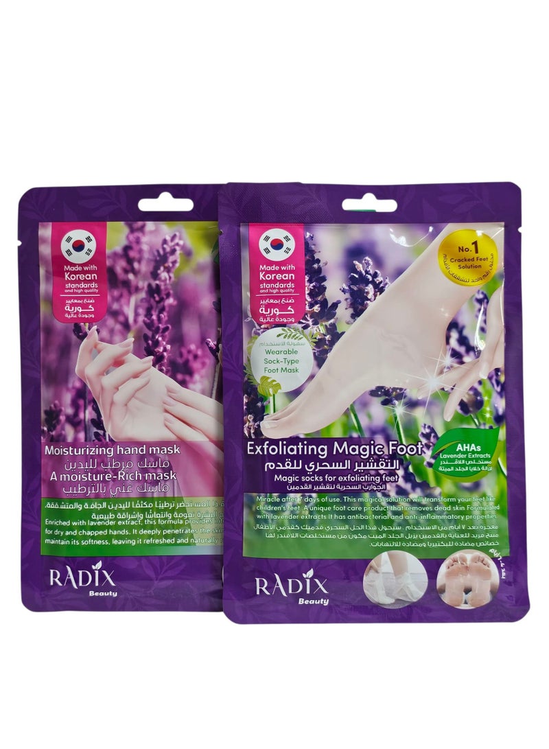 Magic socks for exfoliating feet and moisturizing hands