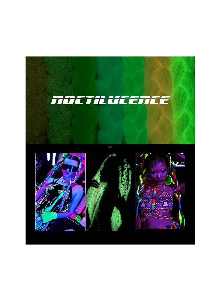 Estelle 3 Pieces Night light Synthetic Hair Extension for Braiding (Dark Green Night Light) - Image 5