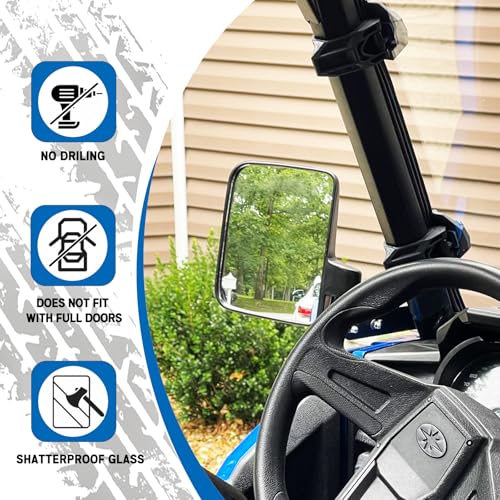 UNIGT Factory-style Non-destructive Side View Mirror Compatible with 2016-2024 Polaris General 1000 EPS XP 4 1000 Rear Sideview Mirrors to Pro-Fit Cage Factory Mount - Image 2