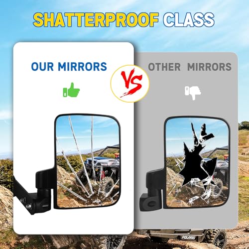 UNIGT Factory-style Non-destructive Side View Mirror Compatible with 2016-2024 Polaris General 1000 EPS XP 4 1000 Rear Sideview Mirrors to Pro-Fit Cage Factory Mount - Image 4