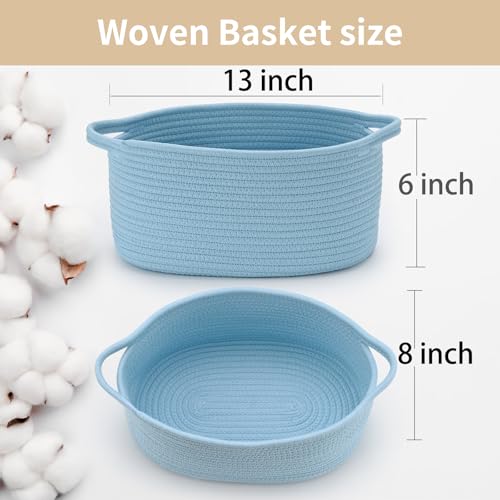 Happyiren Cute Woven Storage Basket with Handle, Baskets for Gifts Empty, Gift Boo Baskets for Halloween Birthday Baby Shower Raffle Burr Fundraiser, Decorative Organizer Box for Baby Toy Pet - Image 2