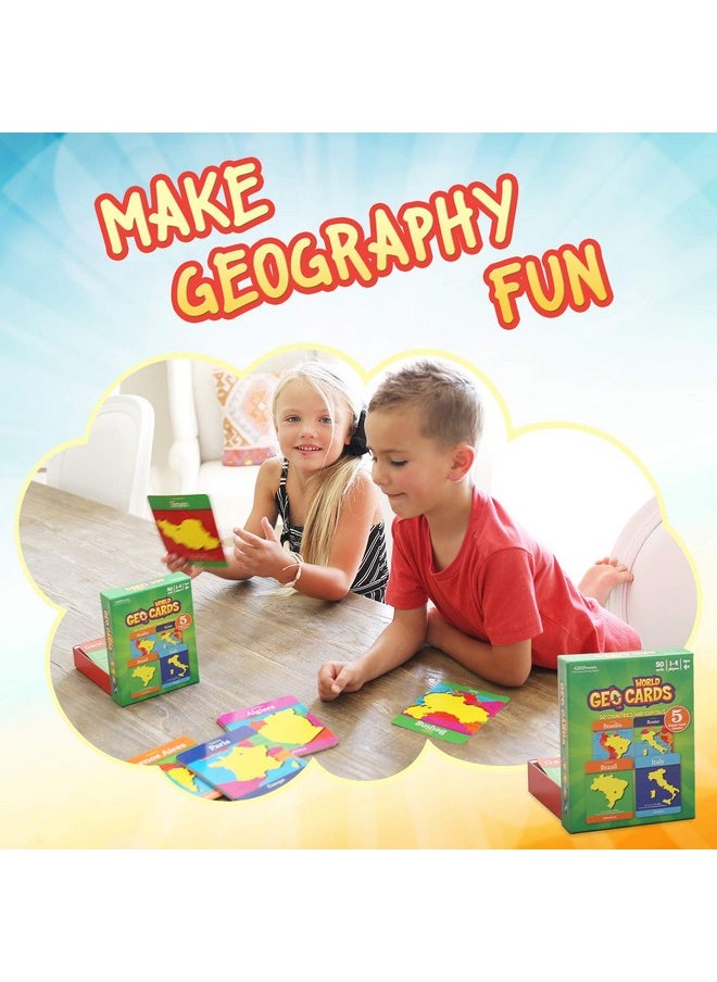 Geotoys - Geocards, World Flash Cards Geography Game, Kid Card Games For Home, School, Countries And Capitals Flash Cards, Kids Game Ages 4 And Up - Image 1
