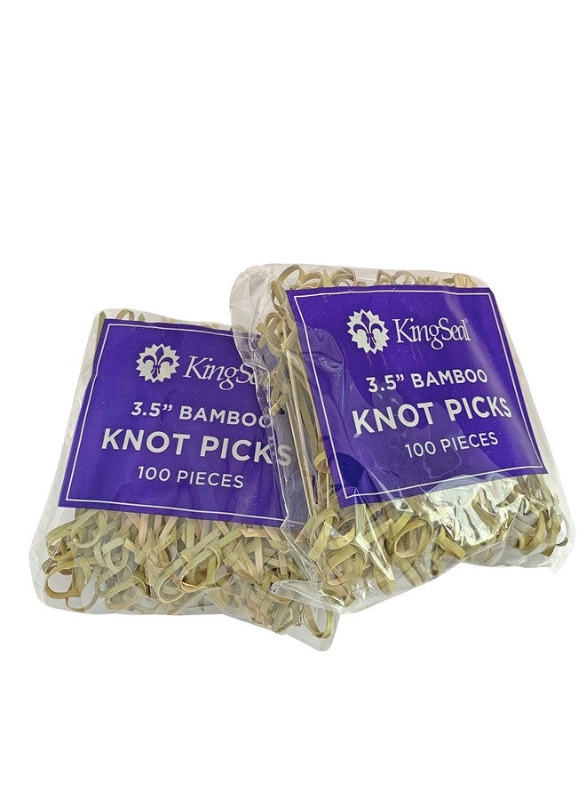KingSeal 200 Count | KingSeal Bamboo Wood Flower Knot Picks, Skewers, 3.5 Inches, Perfect for Cocktails and Appetizers - 2 Packs of 100 Count - Image 2