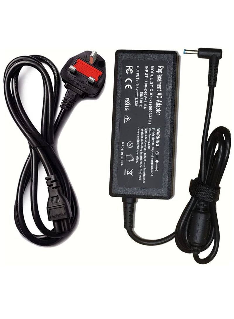 Generic 19.5V 3.33A 65W AC Adapter Laptop Battery Charger Power Cord for HP 250 255 G2 G3 G4 G5 Series HP Pavilion X360 Spectre X360 13 13T 15 HP Pavilion 15 Series HP Stream 11 13 14 Notebook PC  - Image 1