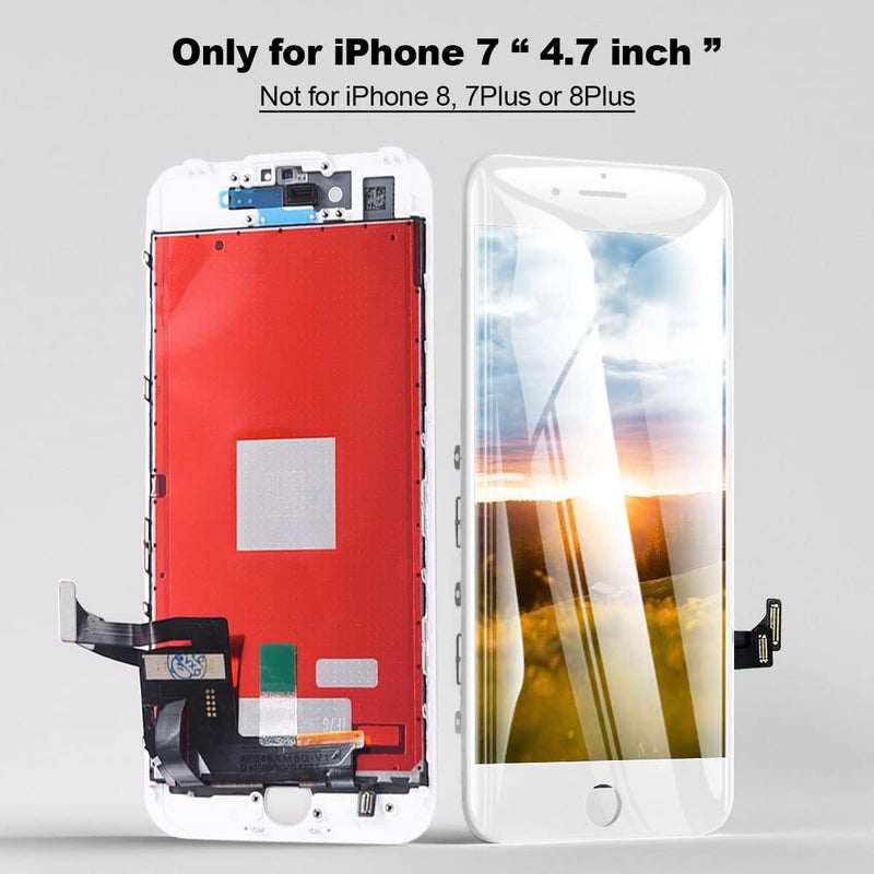 EFAITHFIX Store for iPhone 7 LCD Screen Replacement White 4.7 Inch Frame Assembly Display 3D Touch Screen Digitizer with Repair Tools Kit Tempered Glass Screen Protector for A1660, A1778, A1779 (White) - Image 3