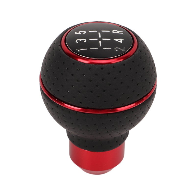 Red Car Shift Knob Artificial Leather Aluminum Alloy Gear Shifter - Clear Number Design Ideal Replacement - Excellent Soft Touch Gear Stick Head for Safe Driving - Image 4