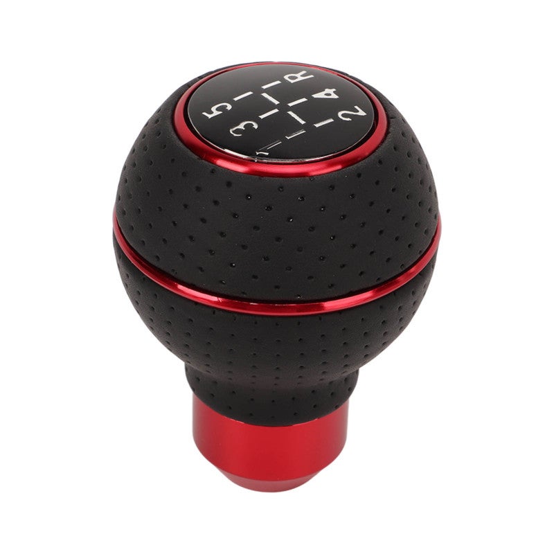 Red Car Shift Knob Artificial Leather Aluminum Alloy Gear Shifter - Clear Number Design Ideal Replacement - Excellent Soft Touch Gear Stick Head for Safe Driving - Image 5
