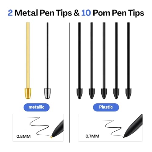 Flavizo Stylus Nib Replacement Set (12-Pack) | Metal Stylus Tips for Tablet Compatible with Galaxy Tab S10/S9/S7/S25/S24 Ultra | Universal Replacement Nibs for Smooth Writing & Drawing - Image 2